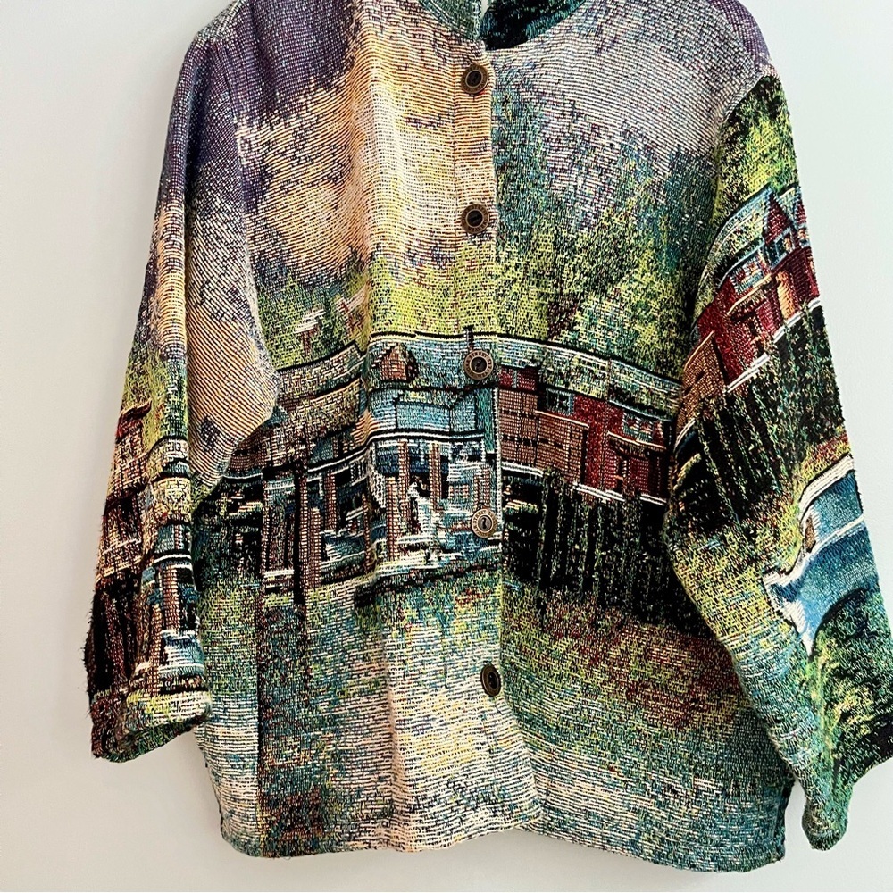 VTG Sugar Street Weavers Jacket Adult One Size AOP Tapestry 90’s Nicky Boehme - Picture 2 of 16